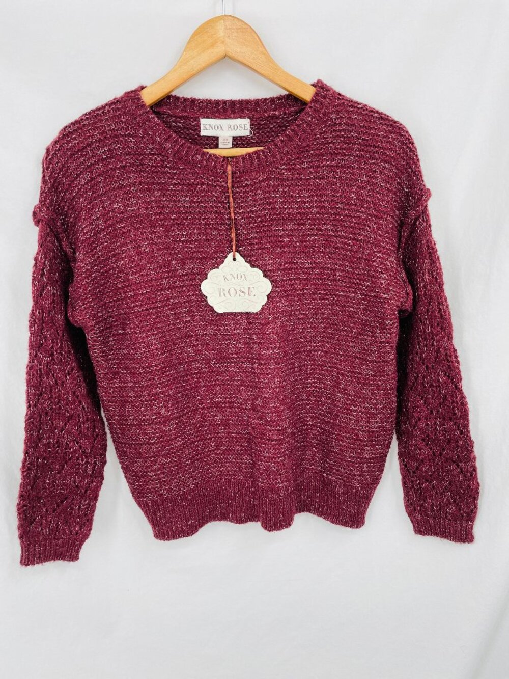 Knox Rose Burgendy Long Sleeve Sweater